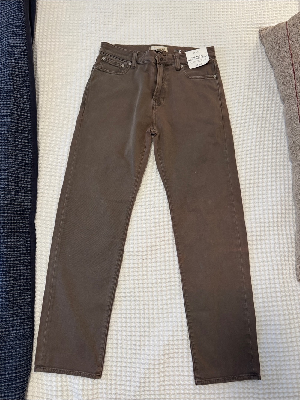 NWT Madewell Men’s The All-Day 1991 Straight Twill Pant 5-pocket 31 x 32 FLAWED
